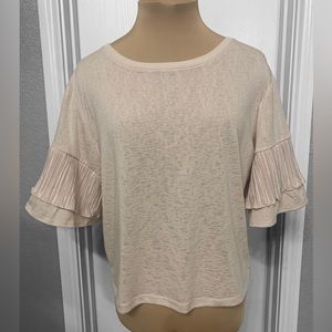 Express Tan Statement Sleeve Top - Women size large